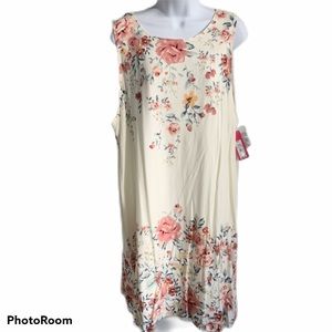 NWT Xhilaration White Floral Dress XXL